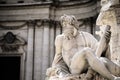 Statue of Zeus in Fountain, Piazza Navona, Rome, Italy Royalty Free Stock Photo