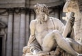 Statue of Zeus in Fountain, Piazza Navona, Rome, Italy Royalty Free Stock Photo