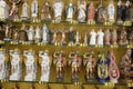 Various statuettes on sale in Monte Sant Angelo,Apulia,Italy.