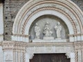 Statues above the doors of Basilica of San Petronio Royalty Free Stock Photo