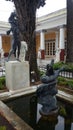 Statues on Achilleion palace of Empress of Austria Elisabeth of Bavaria in Corfu island, Greece