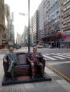 Statues of Alberto Olmedo and Javier Portales at Corrientes Avenue