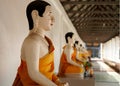 Statues of Arahant or Buddhist saints at Wat That Noi in Nakhon Si Thammarat