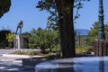 Statues of Athletes in Garden the Achilleion Palace on the island of Corfu Greece built by Empress Elizabeth of Austria Sissi