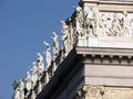 Statues on the austrian parliament building in Vienna,Austria Royalty Free Stock Photo