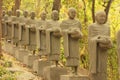 Statues of begging monks, Phnom Sombok, Kratie, Cambodia