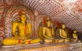 Statues of Buddha, Dambulla Cave Temple, Sri Lanka.