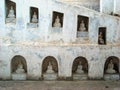 statues in a buddha temple in burma