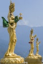 Statues of buddhist goddesses at top hill in Kuenselphodrang Nature Park, Thimphu, Bhutan Royalty Free Stock Photo