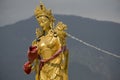 Statues of buddhist goddesses at top hill in Kuenselphodrang Nature Park, Thimphu, Bhutan