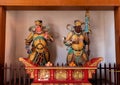 Statues of Buddhist guardian warriors in Heavenly Kings Hall at Qibao Temple