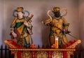 Statues of Buddhist guardian warriors in Heavenly Kings Hall at Qibao Temple