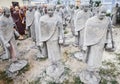 Statues of Buddhist monks, made of concrete