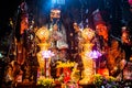 Statues and candles at mysterious Jade Emperor Pagoda, Ho Chi Minh City, Vietnam Royalty Free Stock Photo