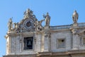 Statues on the Cathedral of St. Peter in Rome Royalty Free Stock Photo