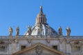 Statues on the Cathedral of St. Peter in Rome Royalty Free Stock Photo