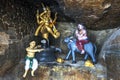 Statues in a cave at Koneswaram Kovil in Sri Lanka.