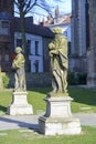Statues in central Bruges Royalty Free Stock Photo