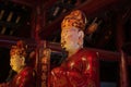 Statues of the Ceremonial Room in the Temple of Literature in Hanoi, Vietnam Royalty Free Stock Photo