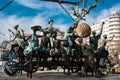 Statues of the characters and Ion Luca Caragiale Royalty Free Stock Photo