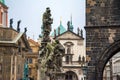Statues on the Charles Bridge Prague Czech Republic Royalty Free Stock Photo