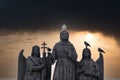 Statues of the Charles bridge in Prague, Czech republic Royalty Free Stock Photo