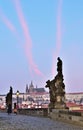 Statues On The Iconic Charles Bridge In Prague, Vertical