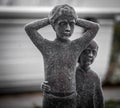 Statues of children playing musical instruments Royalty Free Stock Photo