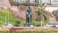 Statues in Chorrillos park timelapse view from the beach in Lima, Peru