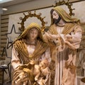 Statues from Christmas Nativity Scene with Virgin Mary, Joseph and Son Jesus