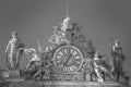 Statues and clock on the roof of the Vatican in Rome. Saint Peter Royalty Free Stock Photo