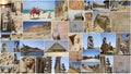 STATUES COLLAGE IN EGYPT Royalty Free Stock Photo