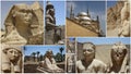 STATUES COLLAGE IN EGYPT Royalty Free Stock Photo