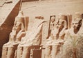 Statues and corridor inside the temple of Abu Simbel. Aswan, Egypt Royalty Free Stock Photo