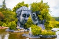 Statues of a couple in Clay Tunnel, Dalat City, Vietnam Royalty Free Stock Photo