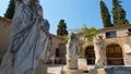 Statues in the courtyard of the museum at Ancient Corinth, Greece