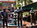 Statues in a courtyard in New Orleans a Louisiana city on the Mississippi River, near the Gulf of Mexico.