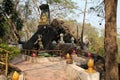 statues of divinities at mount phou si in luang prabang (laos)