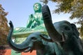 Statues of elephants in front of Great Buddha at Toganji temple. Nagoya. Japan Royalty Free Stock Photo