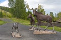 Statues of elk in the Park