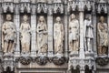 Statues in the Facade of the Brussels Town Hall Royalty Free Stock Photo