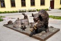 Statues of feral pigs Royalty Free Stock Photo