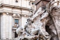 Statues of Fontana dei Quattro Fiumi in Rome Royalty Free Stock Photo