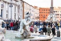 Statues Fontana del Moro on Piazza Navona in Rome