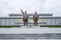 Statues of former Presidents Kim Il Sung and Kim Jong Il, Mansudae Assembly Hall on Mansu Hill, Pyongyang, North Korea