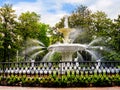 Statues and Fountains in Forsyth Park in Savannah Georgia USA