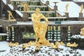 The statues of the fountains in Peterhof.
