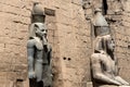 Statues in front of Entrance to Luxor Temple, Ancient Egyptian temple complex east bank Nile River ancient Thebes