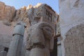 Statues of the goddess Hathor in the Hathor shrine of the Temple of Hatshepsut near Luxor Royalty Free Stock Photo