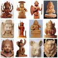 Statues of gods and goddesses - set of images of ancient statues